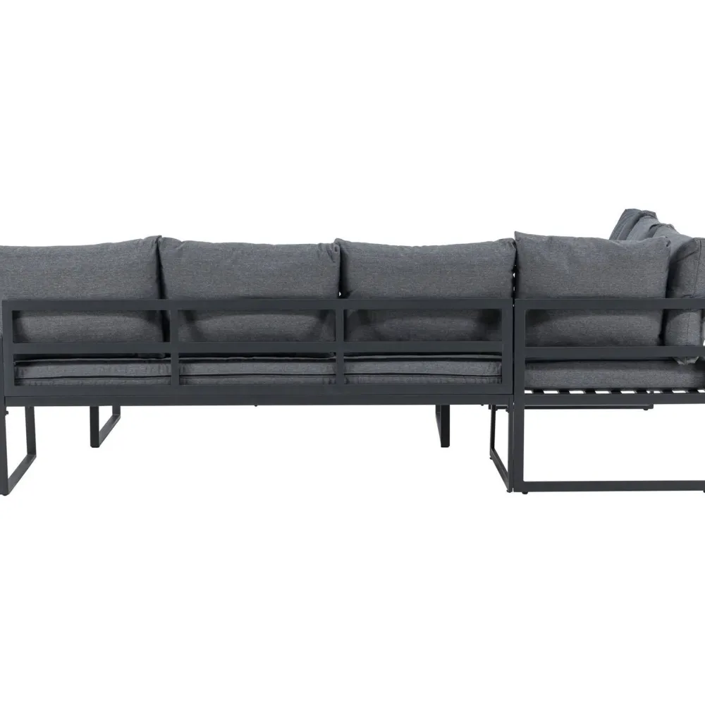 Venture Home Sohvaryhmä Zingaro, 5-istuttava kulmasohva + sohvapöytä, musta/harmaa