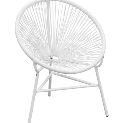 FinePRICE Soikea puutarhatuoli polyrottinki valkoinen