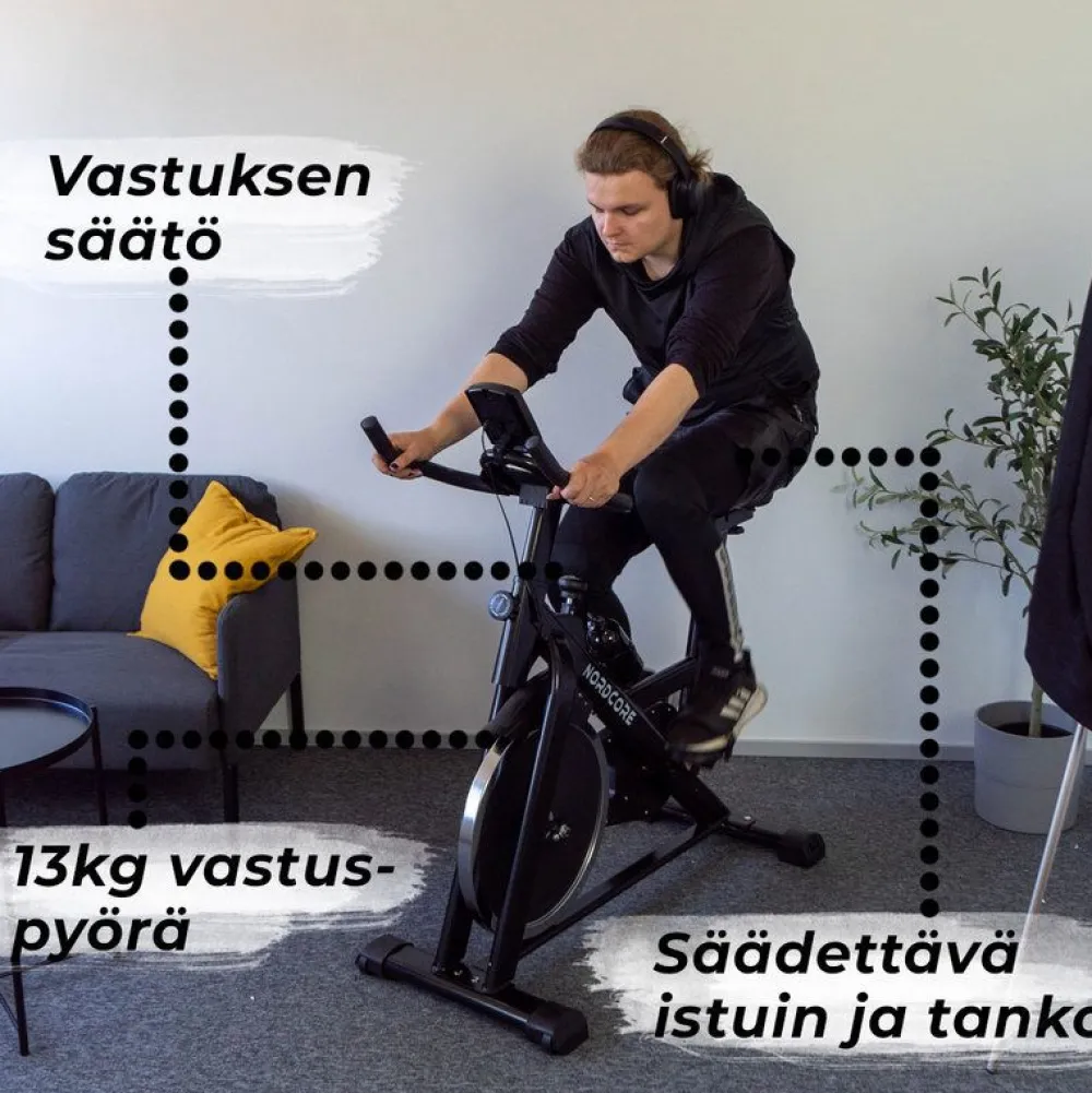 Online Nordcore Spinningpyörä Core 1300, Musta