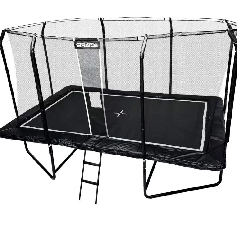 Clearance Stratos Suorakaide Trampoliini Premium Black Line, 275x427 cm, sis. portaat ja turvaverkko