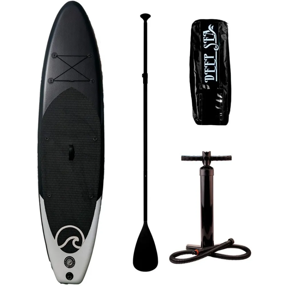 Online Deep Sea SUP-lautasetti Pro ilmatäytteinen 300 cm 15 PSI musta