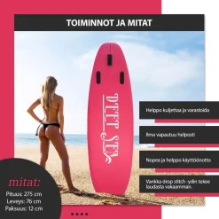 Online Deep Sea SUP-lautasetti Standard ilmatäytteinen 275 cm 15 PSI eri värejä
