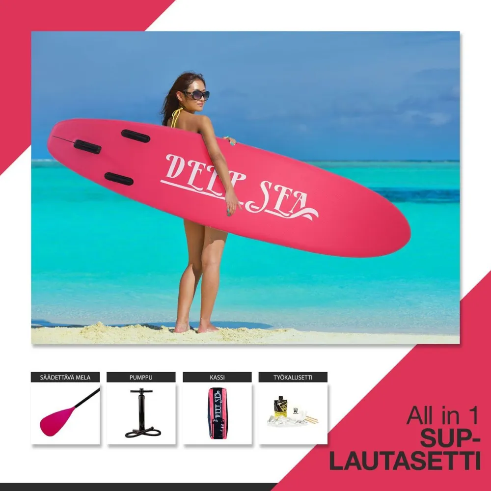 Online Deep Sea SUP-lautasetti Standard ilmatäytteinen 275 cm 15 PSI eri värejä