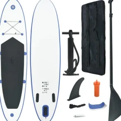 New FinePRICE SUP-lautasetti, ilmatäytteinen, 390cm, sininen/valkoinen