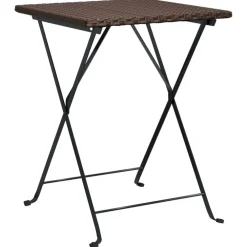 Best FinePRICE Taitettava bistropöytä ruskea 55x54x71 cm polyrottinki