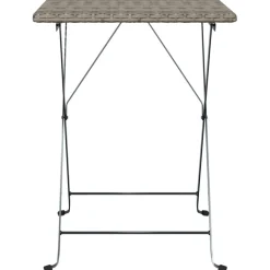 Best FinePRICE Taitettava bistropöytä ruskea 55x54x71 cm polyrottinki