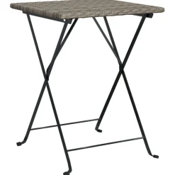 Best FinePRICE Taitettava bistropöytä ruskea 55x54x71 cm polyrottinki