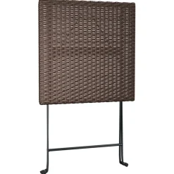 Best FinePRICE Taitettava bistropöytä ruskea 55x54x71 cm polyrottinki