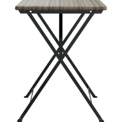 Best FinePRICE Taitettava bistropöytä ruskea 55x54x71 cm polyrottinki