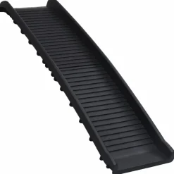 FinePRICE Taitettava koiran ramppi musta 155,5x40x15,5 cm