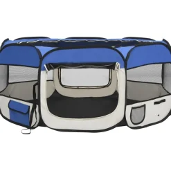 New FinePRICE Taitettava koirien pentuaitaus kantolaukulla 145x145x61 cm