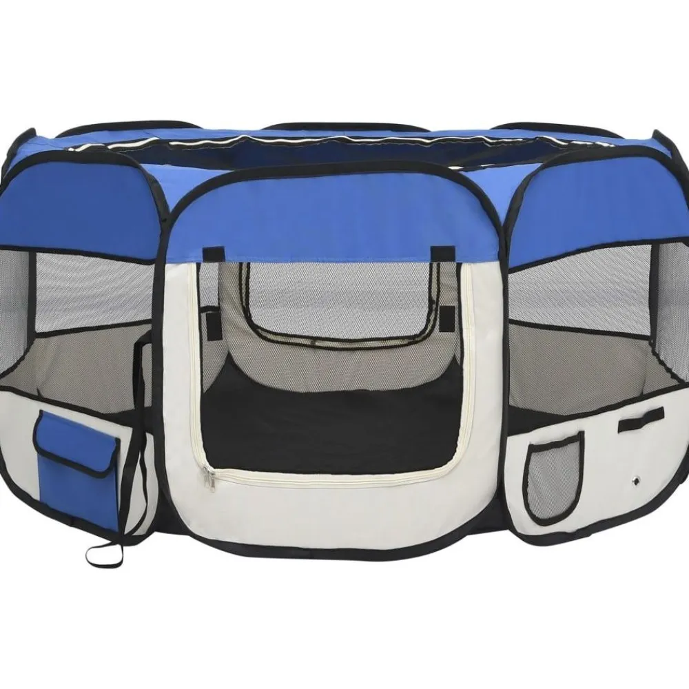 Outlet FinePRICE Taitettava koirien pentuaitaus kantolaukulla 125x125x61cm