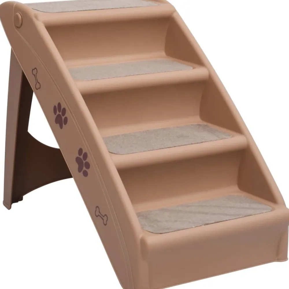 FinePRICE Taitettavat koiran portaat ruskea 62x40x49,5 cm