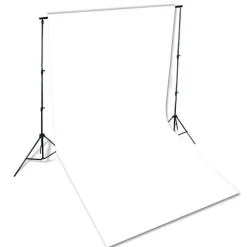 Outlet FinePRICE Taustakangas puuvilla, 600x300 cm, valkoinen