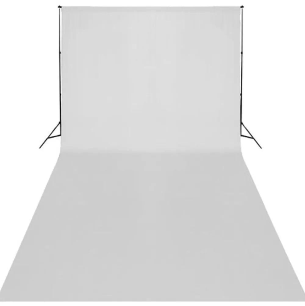 Outlet FinePRICE Taustakangas puuvilla, 600x300 cm, valkoinen