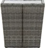Hot FinePRICE Teepöytä 41.5x41.5x43 cm harmaa polyrottinki ja karkaistu lasi