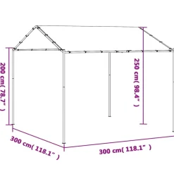 FinePRICE Telttakatos antrasiitti 3x3 m teräs ja kangas