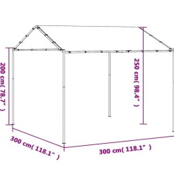 Discount FinePRICE Telttakatos beige 3x3 m teräs ja kangas