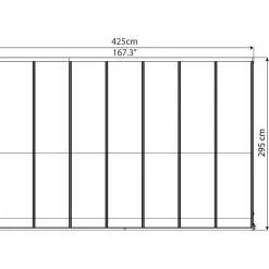 Clearance Palram-Canopia Terassikatos Olympia 3x4,25 m harmaa/kirkas