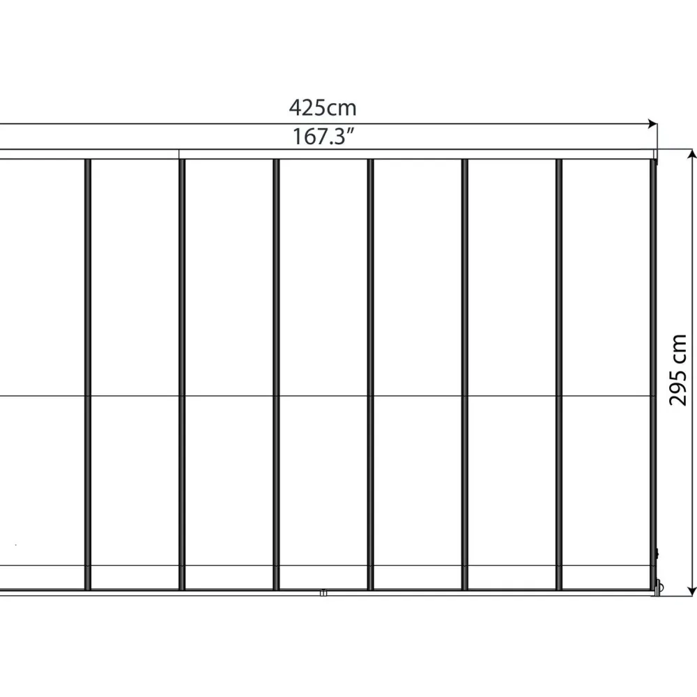 Clearance Palram-Canopia Terassikatos Olympia 3x4,25 m harmaa/kirkas