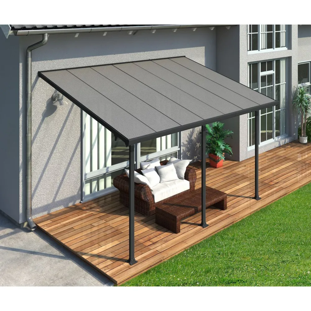 Best Palram-Canopia Terassikatos Feria 3 x 4,25 m harmaa/kirkas