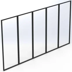 Keraplast Terassilasi P23 kiinteä 5-os., musta, kirkas lasi, mittatilaus