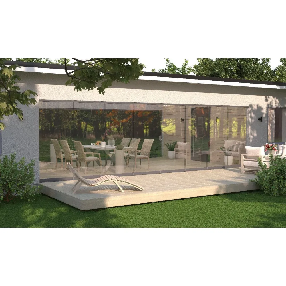 Hot Vivalon Terassilasitus Avara, puitteeton 8-osainen, 4000-9440mm leveään aukkoon, harmaa lasi