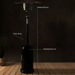 Best Fornorth Terassilämmitin Cylinder, 13kW kaasukäyttöinen, rosteri