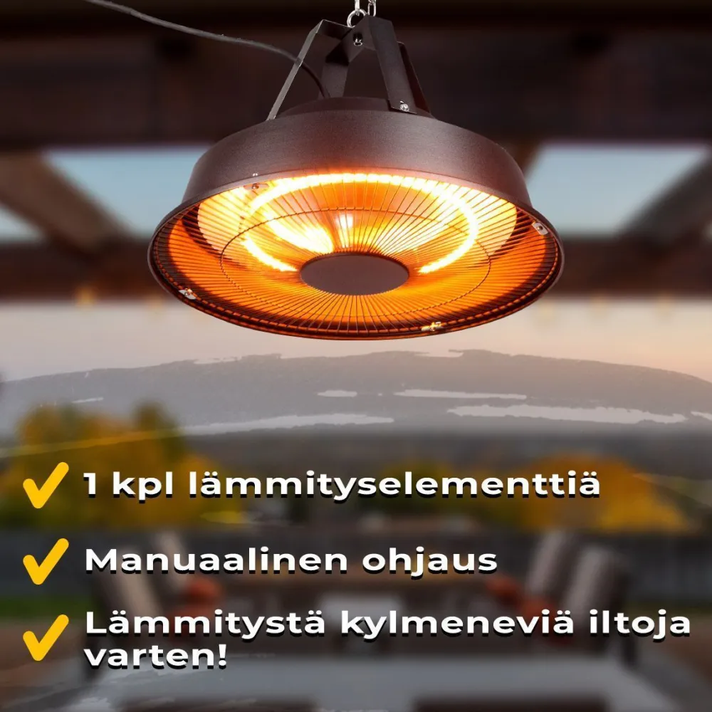 New Fornorth Terassilämmitin kattoon 1500W, musta