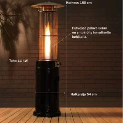 Sale Fornorth Terassilämmitin Tube, 11kW kaasukäyttöinen, rosteri