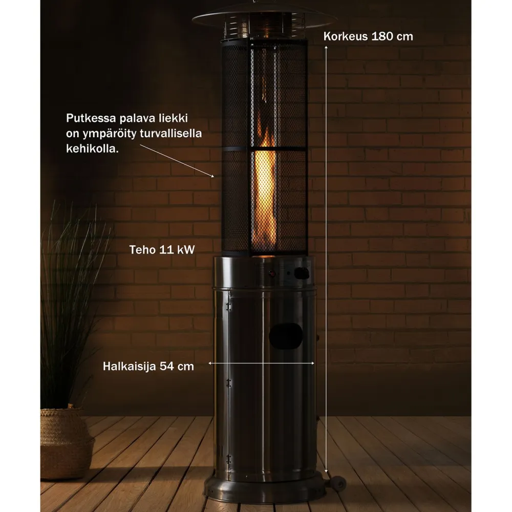 Sale Fornorth Terassilämmitin Tube, 11kW kaasukäyttöinen, rosteri