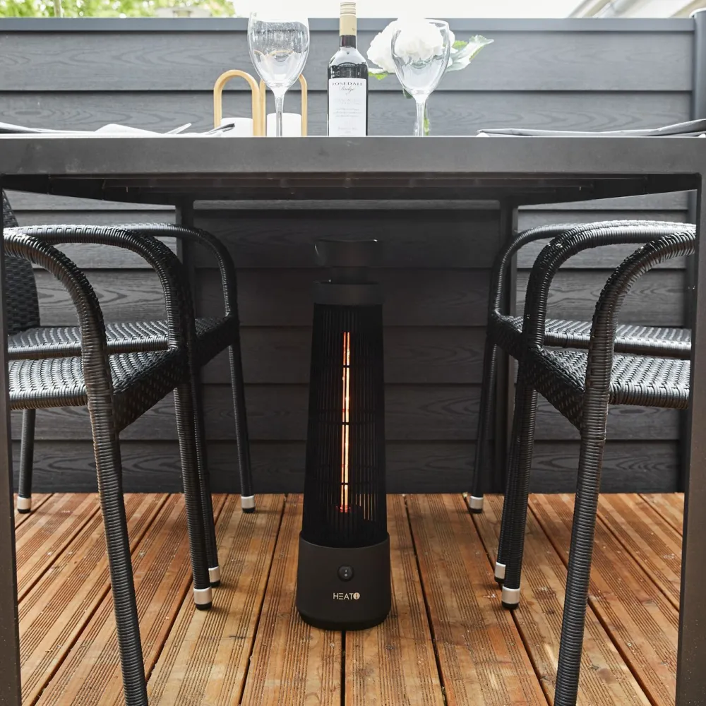 Online HEAT1 Terassilämmitin Eco High-line Cone pöydän alle 1200W musta