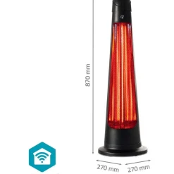 Hot Nedis Terassilämmitin HTPA21BKW SmartLife Wi-Fi 1200W musta