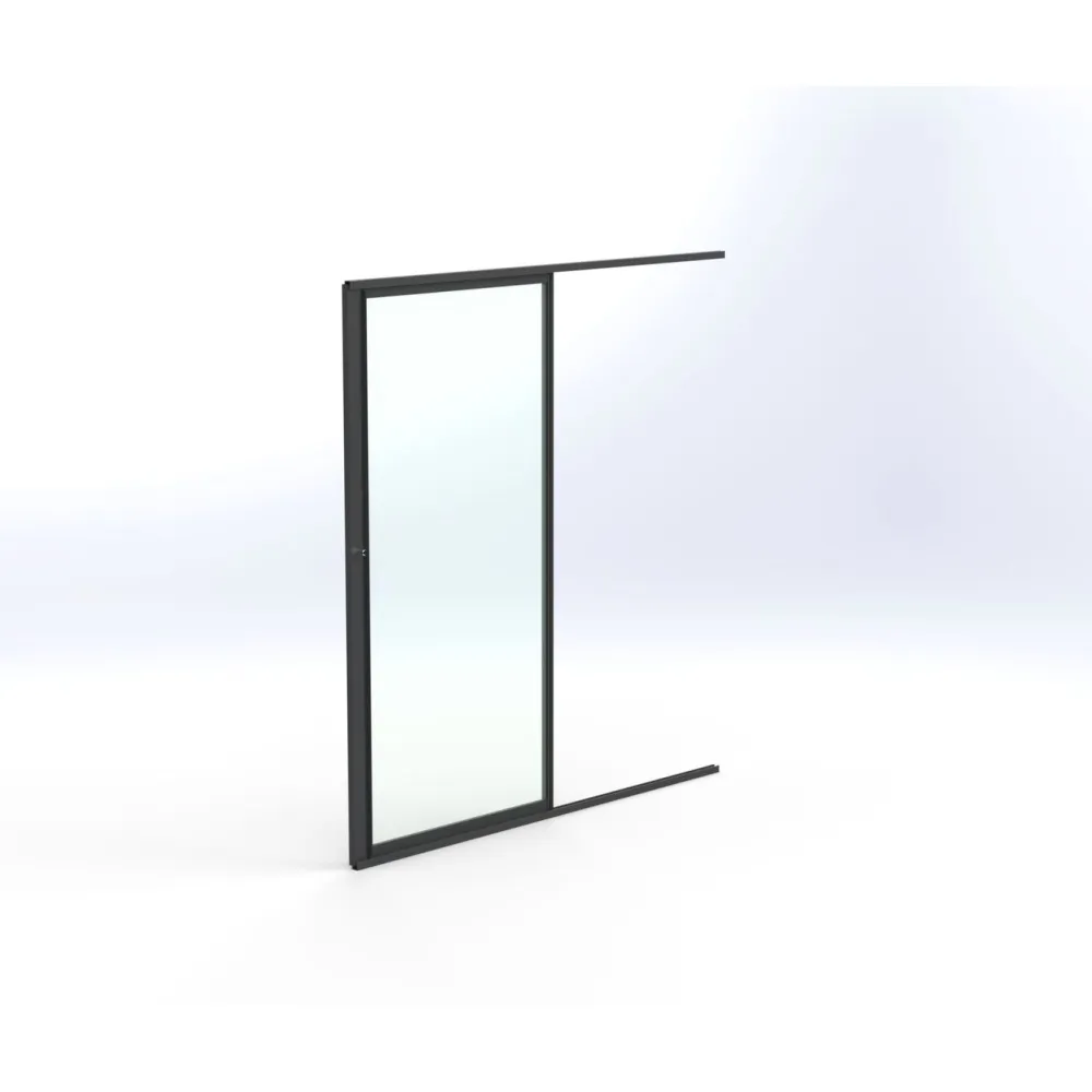 Keraplast Terassin lasiliukuovi 1-os. 2100x915mm, kirkas/harmaa, sisäpuolinen nuppilukitus