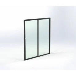 Best Keraplast Terassin lasiliukuovi 2-os. 2100x1945mm, kirkas/musta, sisäpuolinen nuppilukitus