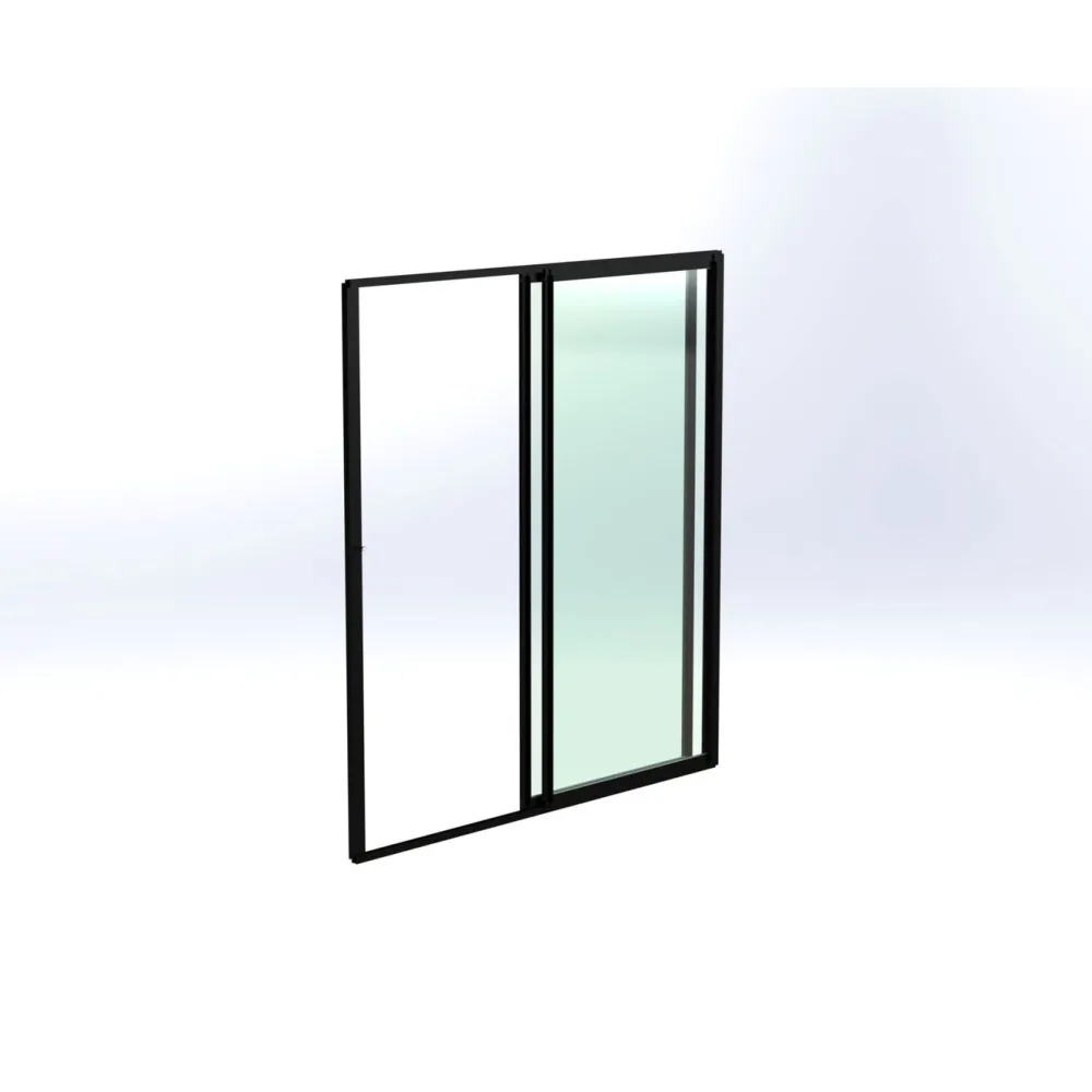Best Keraplast Terassin lasiliukuovi 2-os. 2100x1945mm, kirkas/musta, sisäpuolinen nuppilukitus