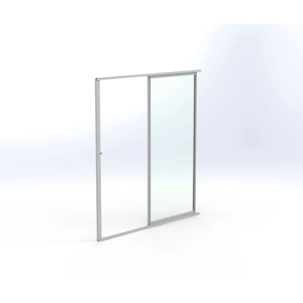 Keraplast Terassin lasiliukuovi 1-os. 2100x915mm, kirkas/valkoinen, sisäpuolinen nuppilukitus