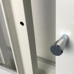 Clearance Keraplast Terassin lasiliukuovi 2-os. 2100x1945mm, kirkas/valkoinen, sisäpuolinen nuppilukitus