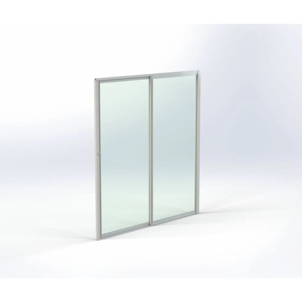 Clearance Keraplast Terassin lasiliukuovi 2-os. 2100x1945mm, kirkas/valkoinen, sisäpuolinen nuppilukitus