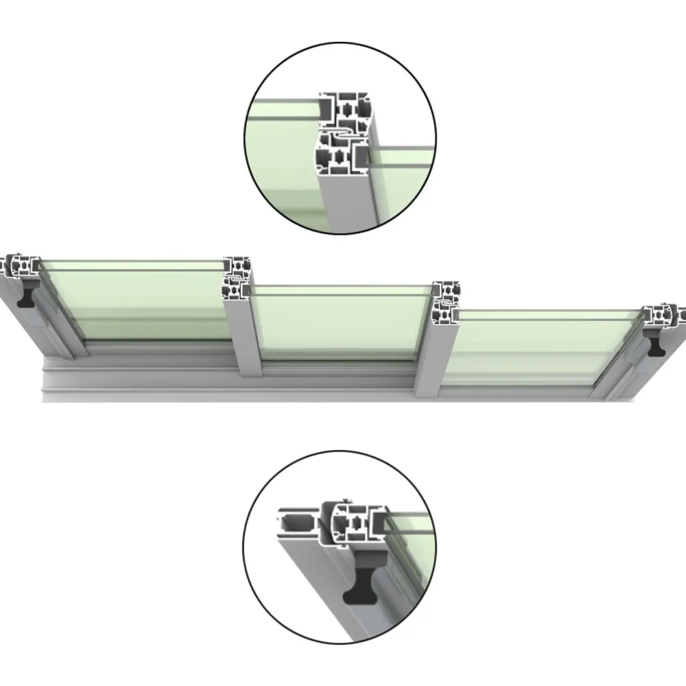 Clearance Landskap Terassin liukuikkuna Robust ympärivuotinen 2 lasia 3 osaa 2100 mm valkoinen