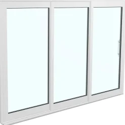 Clearance Landskap Terassin liukuikkuna Robust ympärivuotinen 2 lasia 3 osaa 2100 mm valkoinen