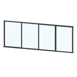 Best Keraplast Terassin liukulasi-ikkuna 4-os. 1100x3800mm, kirkas/musta