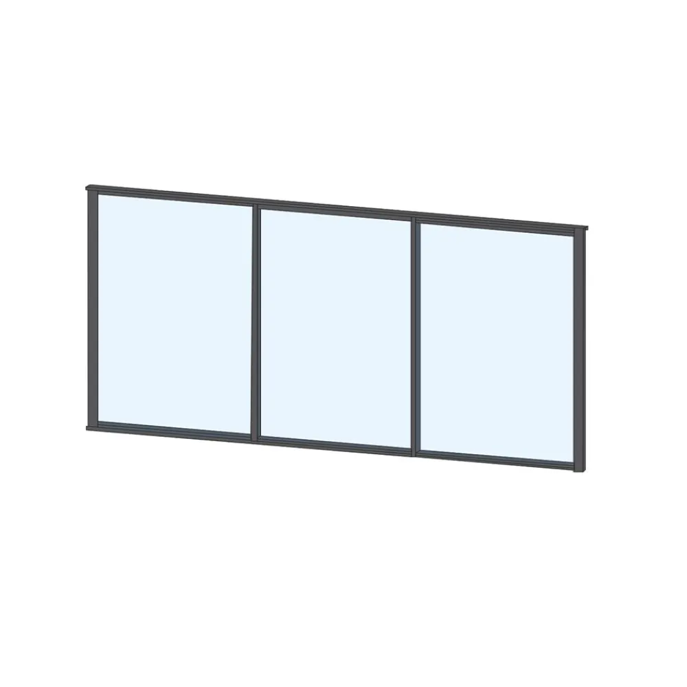 Keraplast Terassin liukulasi-ikkuna 3-os. 1100x2870mm, kirkas/harmaa