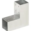 Clearance FinePRICE Tolppaliitin L-muoto galvanoitu metalli 71x71mm