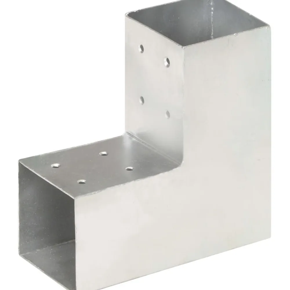 Best FinePRICE Tolppaliitin L-muoto galvanoitu metalli 81x81mm