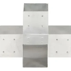 Best FinePRICE Tolppaliitin X-muoto galvanoitu metalli 101x101mm