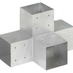 Best FinePRICE Tolppaliitin X-muoto galvanoitu metalli 101x101mm