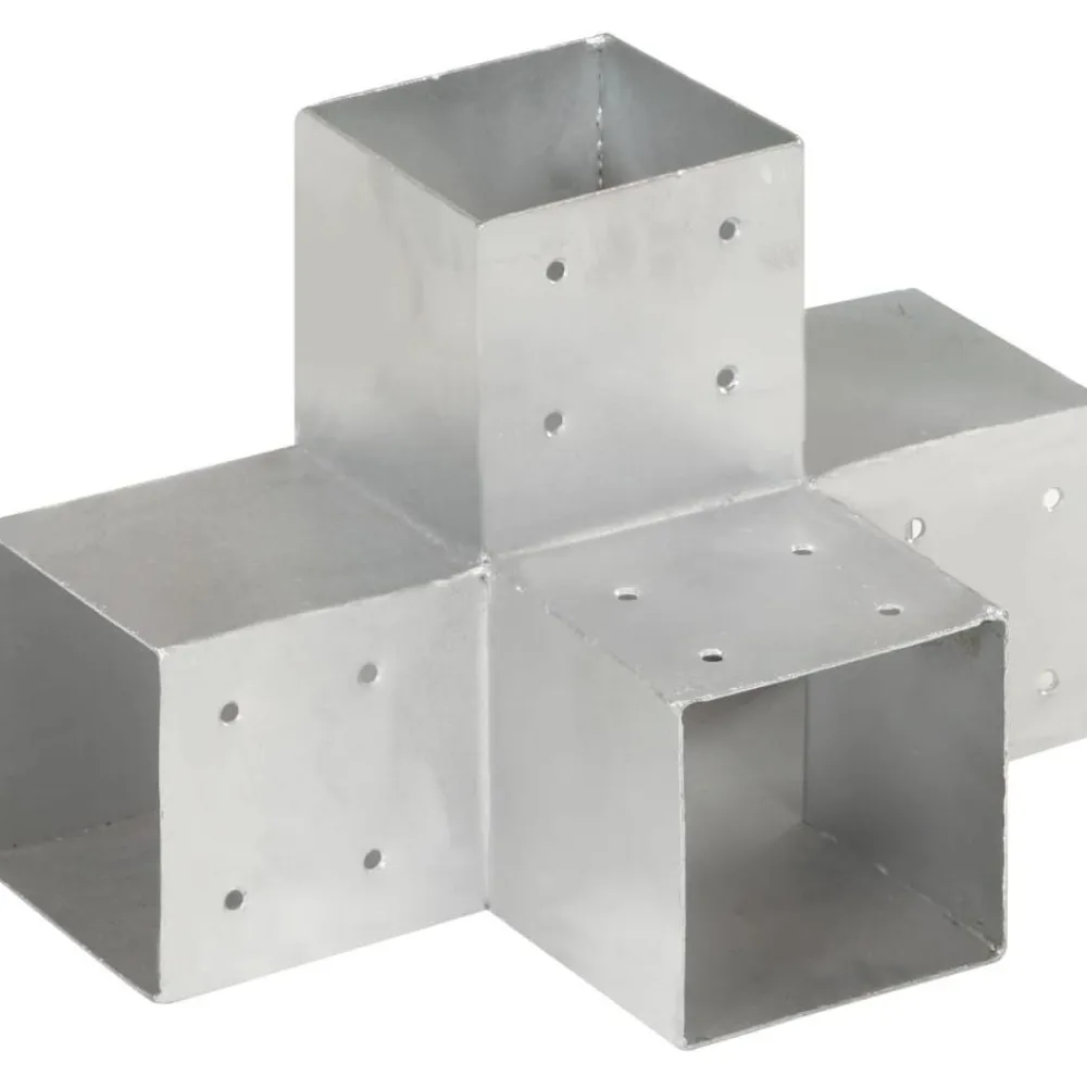 Best FinePRICE Tolppaliitin X-muoto galvanoitu metalli 101x101mm