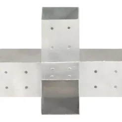 FinePRICE Tolppaliitin X-muoto galvanoitu metalli 81x81mm