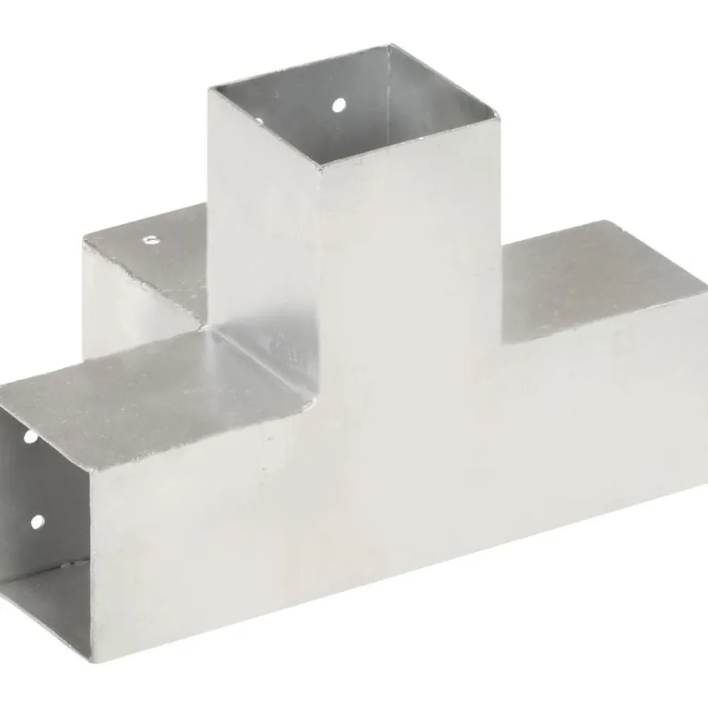 FinePRICE Tolppaliitin X-muoto galvanoitu metalli 81x81mm